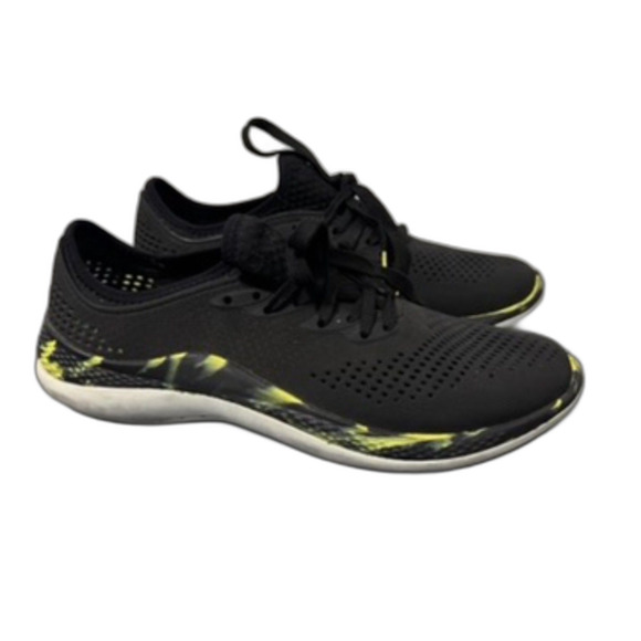 Crocs Shoes Mens Sz 10 Marbled Black Yellow LiteRide 360 Pacer Outdoor Vacation - Picture 1 of 5